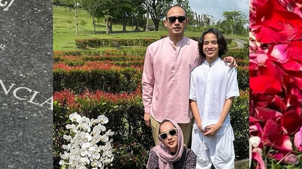 Meski Hujan, BCL dan Tiko Ziarah Makam Peringati 5 Tahun Kepergian Ashraf Sinclair