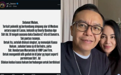 Ari Lasso Akhirnya Resmi Tunjuk Pengacara Hadapi Tudingan Perselingkuhan dengan Ade Tya