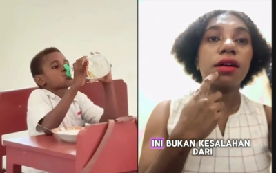 Viral Bocah SD di Papua Minum dengan Botol Bekas Sabun Cuci Piring, sang Kakak Ngaku Sedih