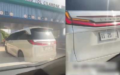 Viral Lexus Plat RI 25 Serobot Antiran Pintu Tol Cilandak, Dinaiki Siapa?