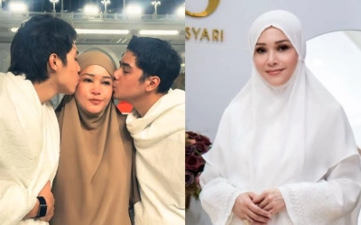 Detik-detik Al Ghazali dan El Rumi Cium Kaki Maia Estianty di Depan Ka'bah, Bikin Haru!