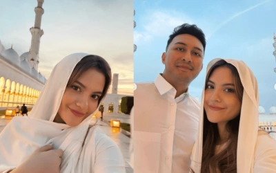 Marsha Aruan Pamer Berkerudung di Masjid Sheikh Zayed Abu Dhabi, Mualaf?