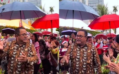 Rano Karno Tinjau Christmas Carol di HI, Ikut Nyanyi Jingle Bells