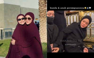 Maia Estianty Elus Perut Alyssa Daguise Usai Berdoa di Tempat Paling Mustajab, Istri Al Ghazali Menangis