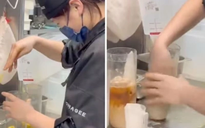 Jijik! Video Viral Pegawai Chagee China Aduk Minuman Pakai Tangan Kosong, Auto Dipecat