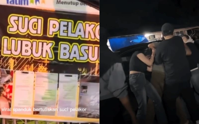 Viral Spanduk 'Suci Lubuk Basung', Istri Sah Ngamuk Labrak Pelakor