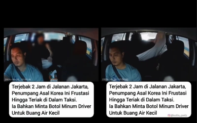 Viral Pria Asal Korea Frustasi Terjebak Macet Jalanan Jakarta, Nekat Kencing dalam Taksi
