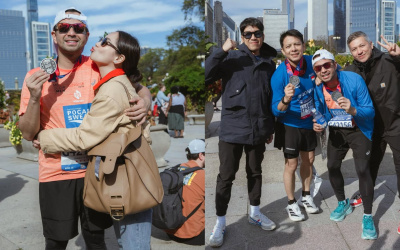Raffi Ahmad & Ariel NOAH Taklukkan Chicago Marathon, Nagita dan Gading Sorak di Pinggir Jalan