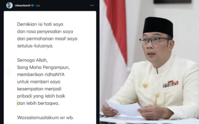 Ridwan Kamil Pasrah Diceraikan Atalia Praratya, Eks Gubernur Jabar Minta Maaf