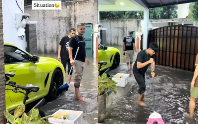 Banjir Rendam Rumah Irish Bella, Haldy Sabri Tegang Mobil Mewahya Masih Terparkir Digarasi