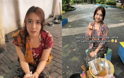 Terkuak! Netizen Duga ini Profesi Asli Santi Penjual Jamu Cantik Bandung yang Viral