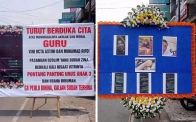 Istri Sah Pasang Spanduk Sindir Suami Guru P3K yang Ketahuan Selingkuh, Sudah Zina Berkali-Kali!