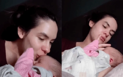 Steffi Zamora Bagikan Momen Hangat Ciumi Si Buah Hati