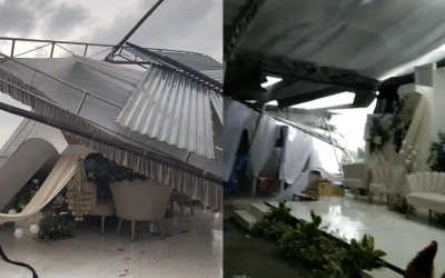 Detik-detik Tenda Pernikahan Roboh saat Hujan Angin di Sukoharjo, Warga Teriak Panik