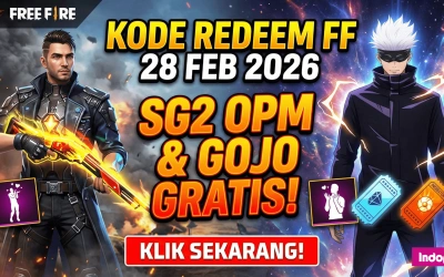 Update! Kode Redeem FF 28 Februari 2026, Sikat SG2 OPM dan Gojo Sekarang