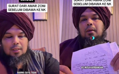Isi Surat Ammar Zoni Bikin Merinding, Ustaz Derry Sebut Ada Perkara Serius