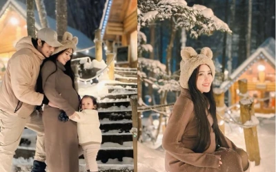 Via Vallen Resmi Hamil Anak Kedua, Pamer Baby Bump  di Tengah Salju Jepang!