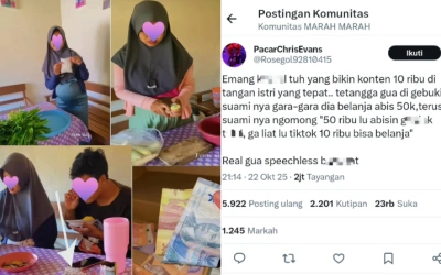Korban 10 Ribu di Tangan Istri yang Tepat, Istri Diamuk Suami Usai Belanja 50K