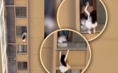 Hindari Istri Sah, Wanita Selingkuhan di China Rela Gelantungan di Tembok Luar Apartemen