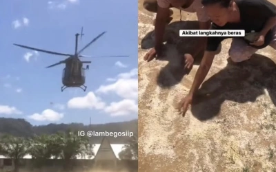 Viral! Beras Bantuan untuk Korban Banjir Tapanuli Utara Hancur karena Dilempar dari Helikopter