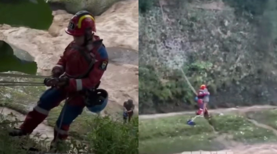 Detik-detik Damkar Turun ke Sungai Evakuasi ODGJ, Aksi Heroiknya Panen Pujian