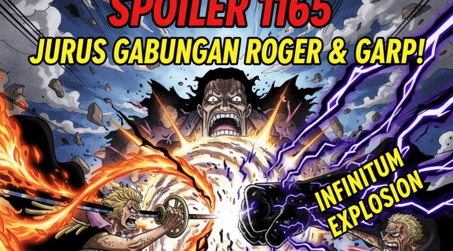 Spoiler One Piece 1165 Part 4: Jurus Gabungan Roger dan Garp Hancurkan Rocks!