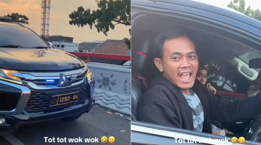 Pajero Berpelat Polisi Pakai ‘Tot Tot Wuk Wuk’ di Bandung, Netizen Sebut Pengemudi Residivis
