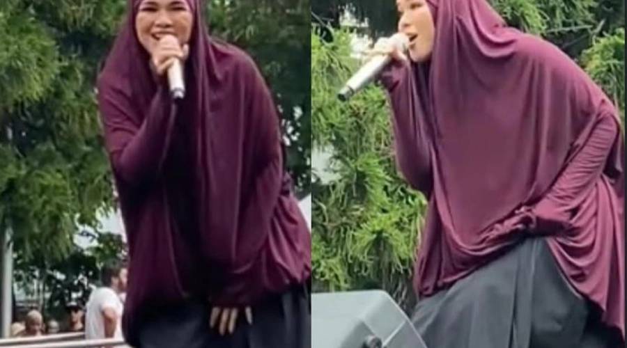 Aksi Sivia Azizah Tampil dengan Hijab Panjang di Panggung Tuai Pro dan Kontra