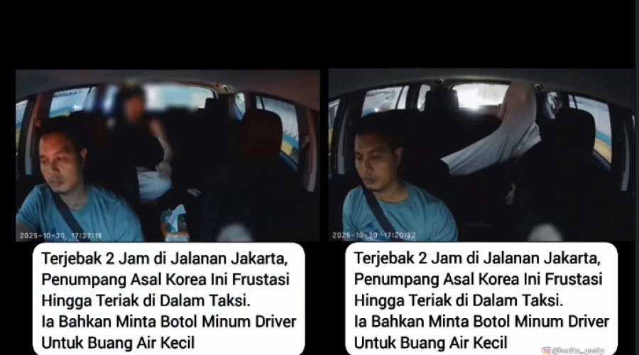 Viral Pria Asal Korea Frustasi Terjebak Macet Jalanan Jakarta, Nekat Kencing dalam Taksi