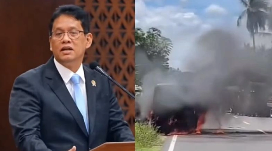 Viral Mobil Boks Berisi Uang Rp4,6 Miliar Terbakar, Menkeu Purbaya: Cepet Amat Kebakarnya