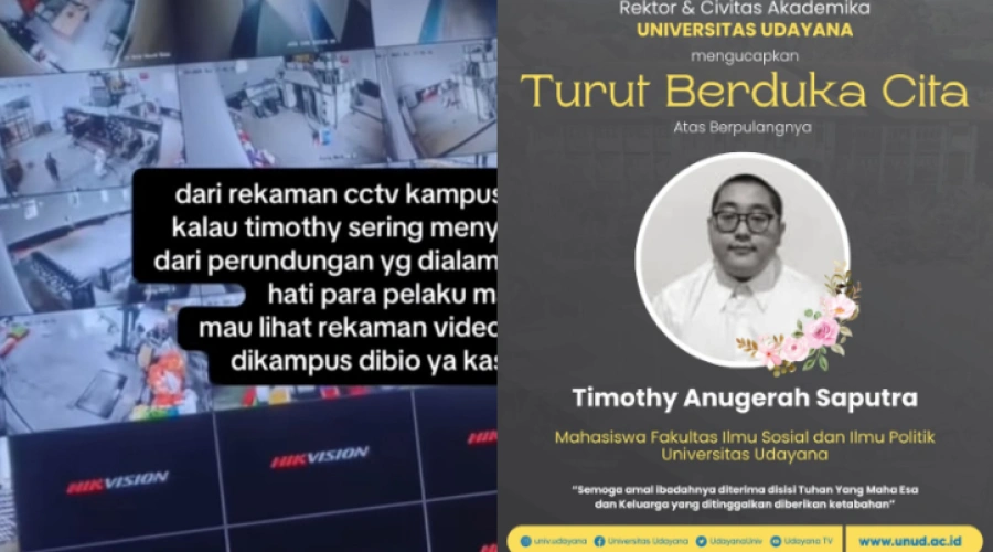 CCTV Udayana Perlihatkan Timothy Suka Menyendiri di Kampus