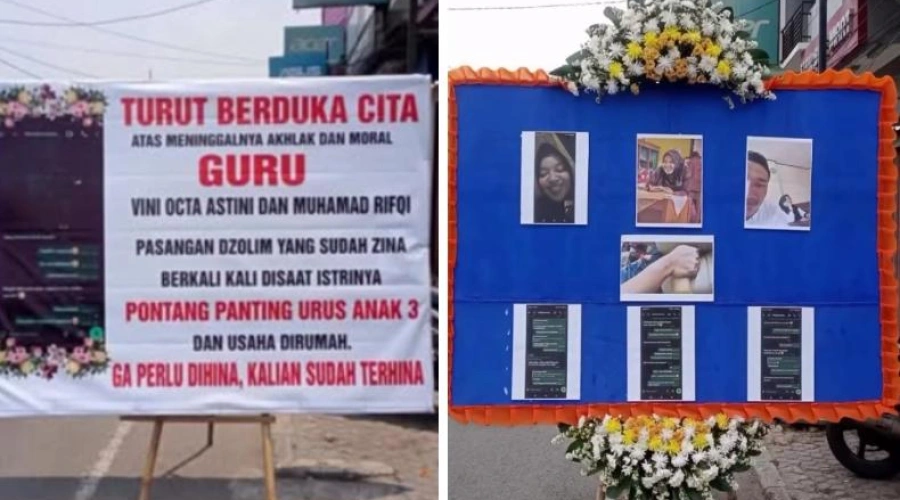 Istri Sah Pasang Spanduk Sindir Suami Guru P3K yang Ketahuan Selingkuh, Sudah Zina Berkali-Kali!