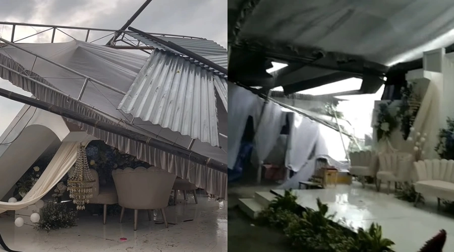 Detik-detik Tenda Pernikahan Roboh saat Hujan Angin di Sukoharjo, Warga Teriak Panik
