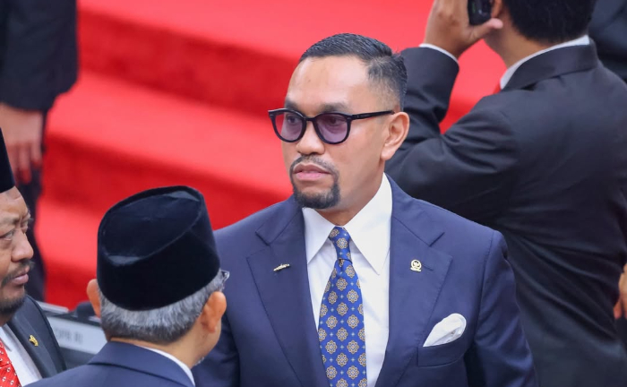 Ahmad Sahroni Beri Sambutan di Acara Munas IMI X, Keberadaannya Dipertanyakan