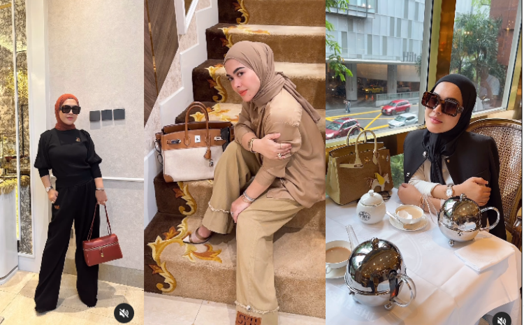 Adik Syahrini Nongkrong Bawa Tas Hermes Rp 1 M Berbahan Kulit Buaya