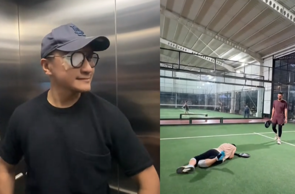 Ups! Arie Untung Lagi Apes Main Padel, Matanya Kena Hantam Bola