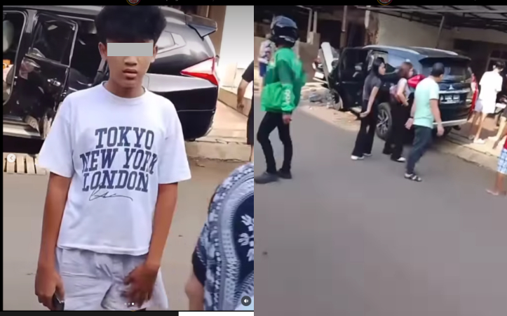 Belum Cukup Umur, Bocah Ini Setir Mobil hingga Tabrak Rumah Warga di Tangsel, Videonya Viral!