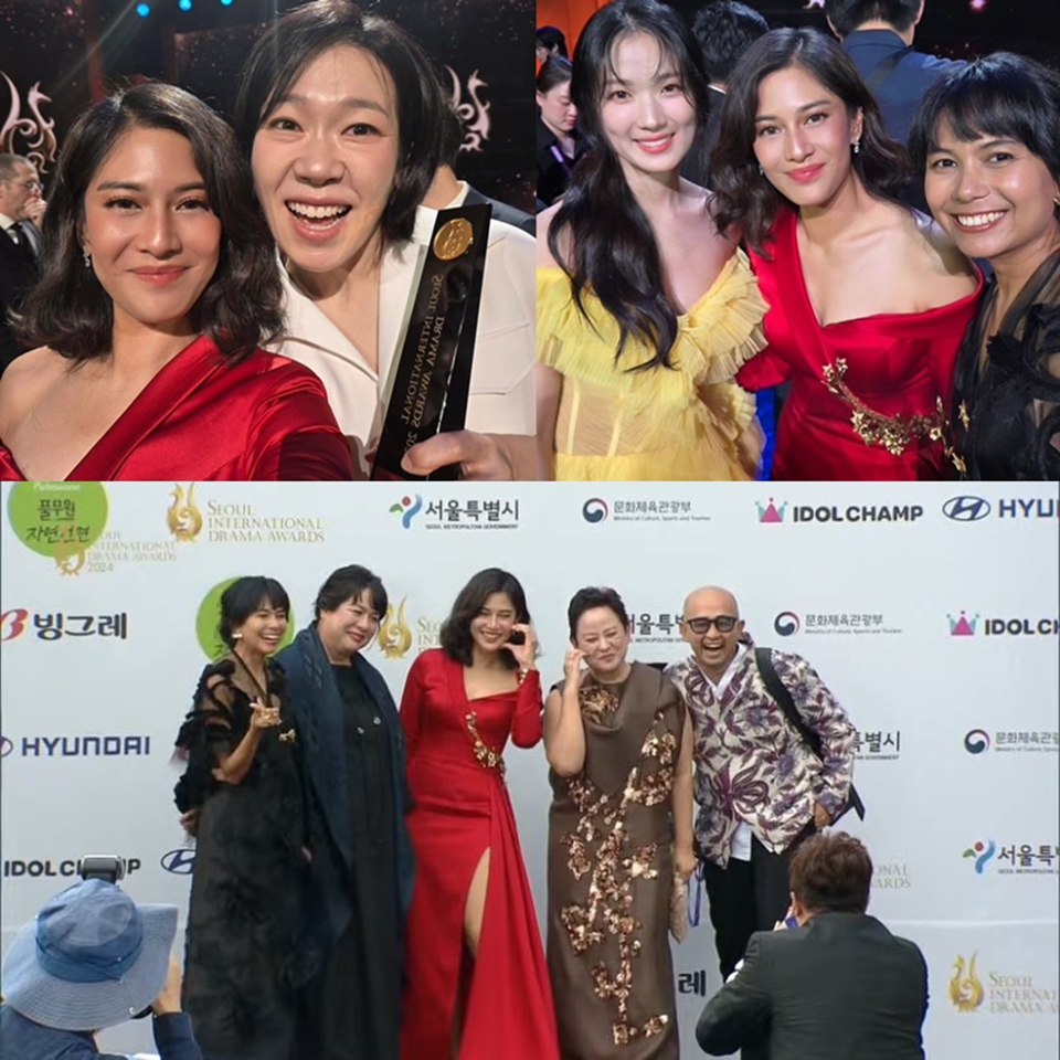 Bertemu Kim Hye Yoon, Dian Sastro Tampil Menyala di Seoul International Drama Awards 2024