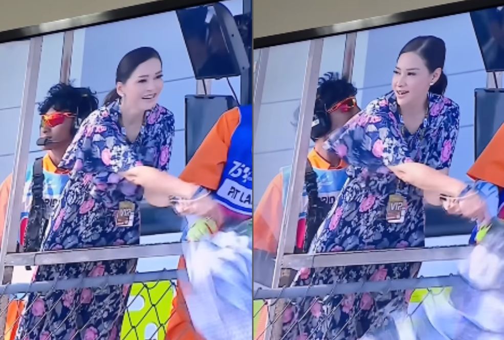 Maia Estianty Kibarkan Bendera Finish MotoGP, Akui Ada Bantuan Orang Dalam