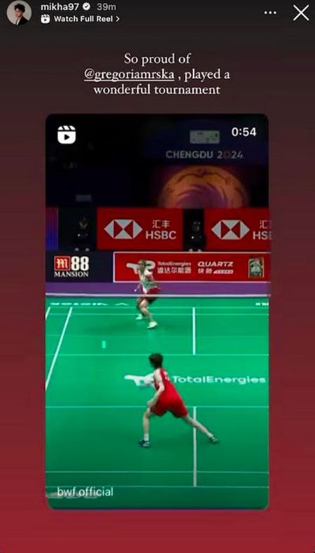 Begini Sikap Mikha Angelo saat Gregoria Mariska Kalah di Piala Uber 2024 Lawan Tiongkok