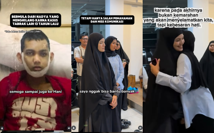 Damai! Nadya Almira Peluk Keluarga Adnan, Korban Kecelakaan Mobil 12 Tahun Lalu