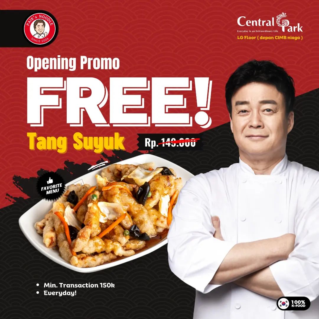 Paik's Noodle, Restoran Korea di Jakarta Milik Chef Paik Jong Won Teman Baik Member BTS