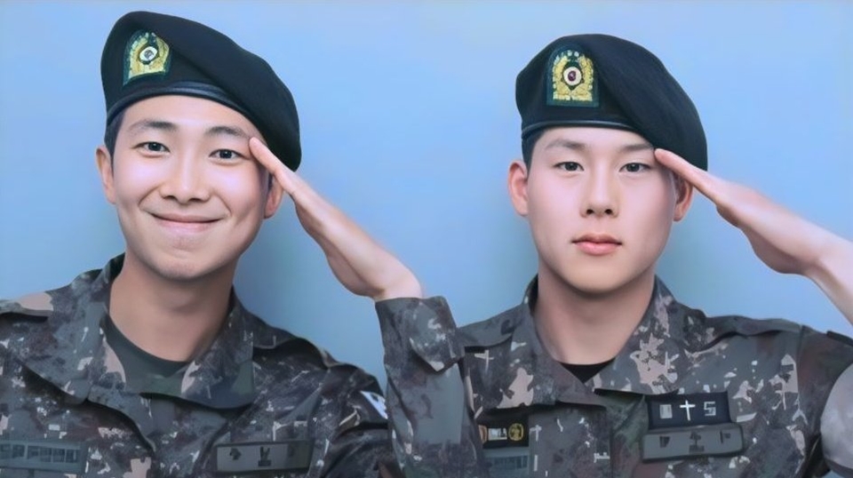 RM BTS dan Joohoney Monsta X Satu Frame Lagi di Militer