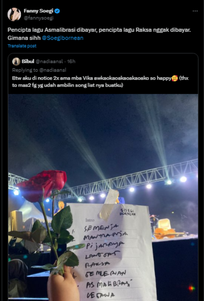 Fanny Soegi Ucap Soegi Bornean Serakah Ambil Royalti Lagu Asmalibrasi