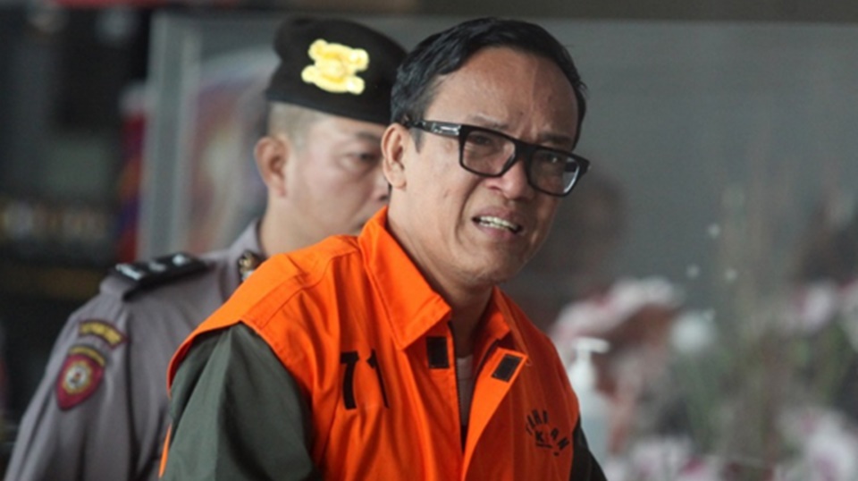 Immanuel Ebenezer Nangis saat Digiring Pakai Rompi Oranye di Gedung KPK, Takut Dihukum Mati?