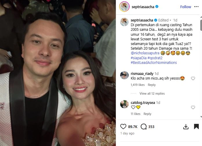 Acha Septriasa Foto Bareng Nicholas Saputra Instagram Septriasacha