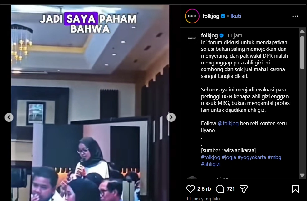 Ahli Gizi Singgung Soal Acak Acak Profesi Cc Instagram