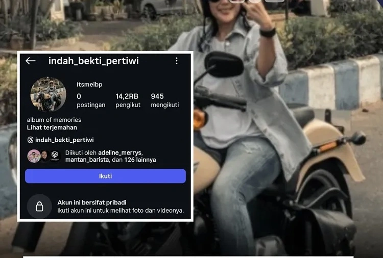Akun Ig Indah Bekti Pertiwi Yang Telah Dikunci (Instagram)