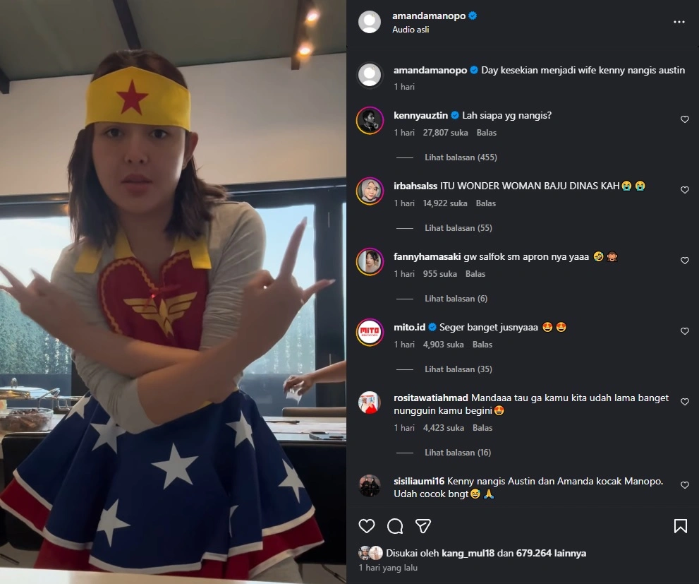 Amanda Manopo Pakai Apron Wonder Woman Yang Bikin Salfok Cr Instagram