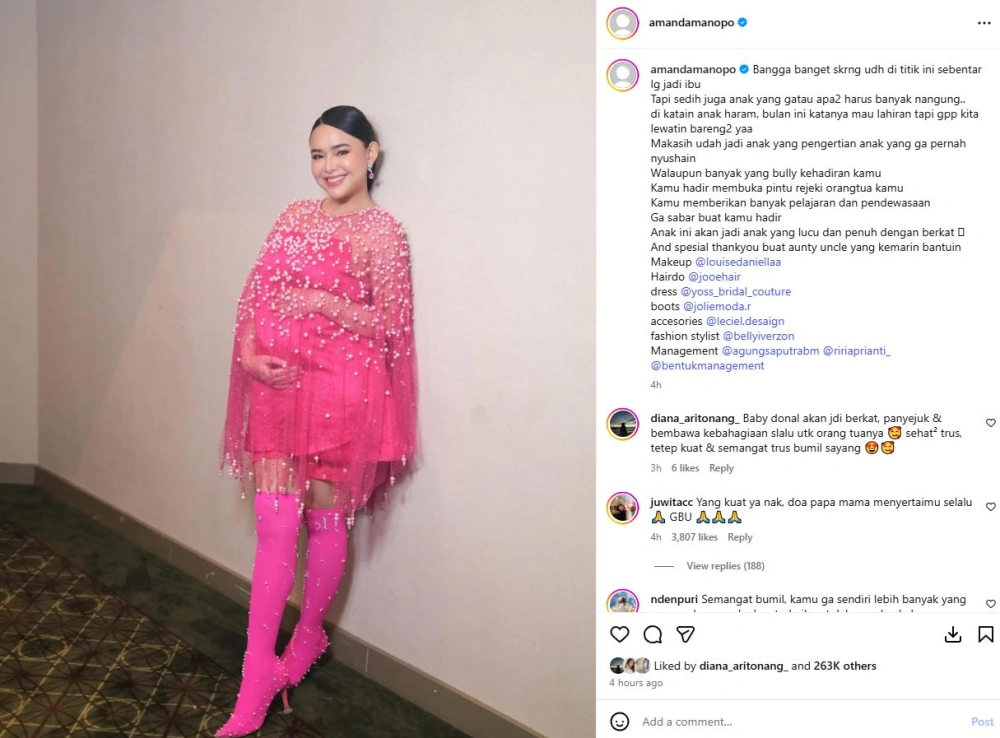 Amanda Manopo Sedih Anaknya Dibully [Sumber: Instagram Amandamanopo]